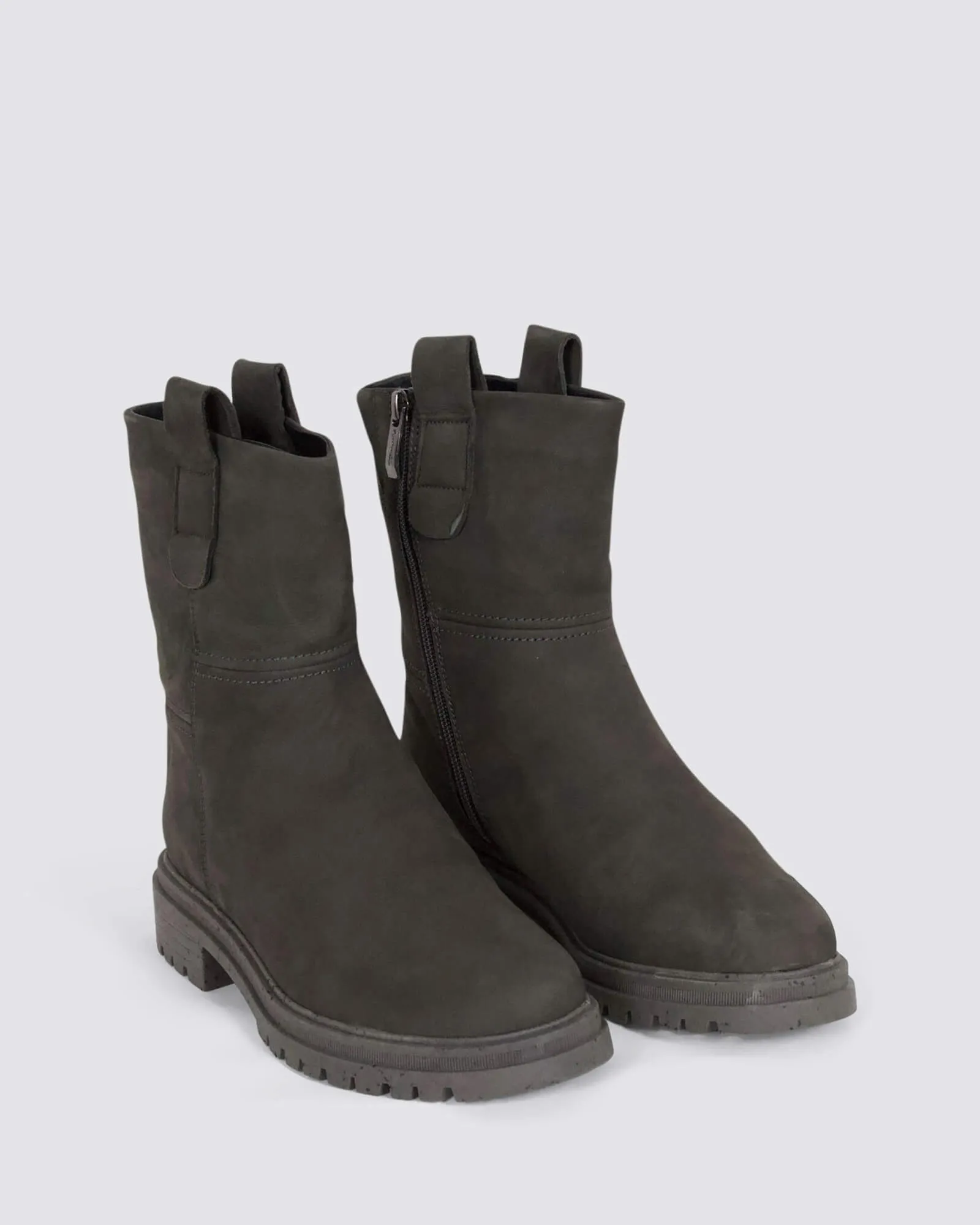 26813 ANKLE BOOTS DARK GREY LEATHER