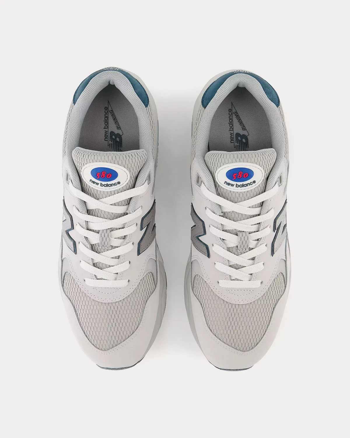 580 'Grey Day'  Raincloud / NB Navy / Silver Metallic Low Top Sneakers
