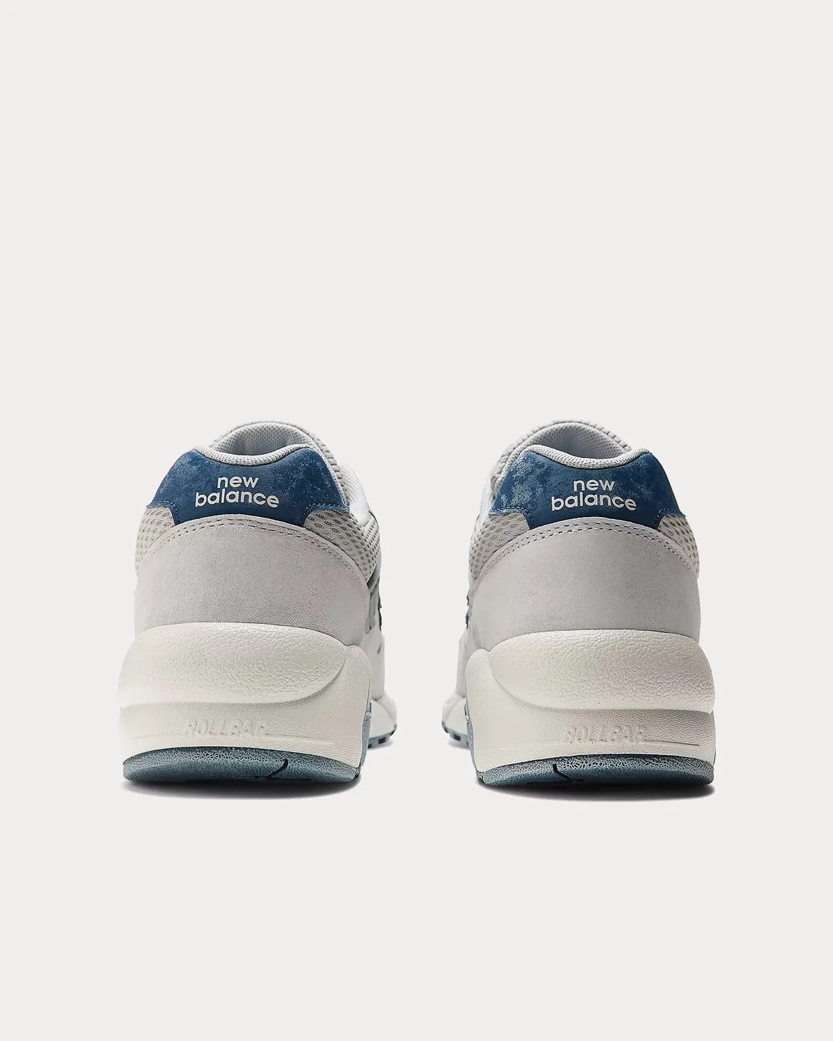 580 'Grey Day'  Raincloud / NB Navy / Silver Metallic Low Top Sneakers