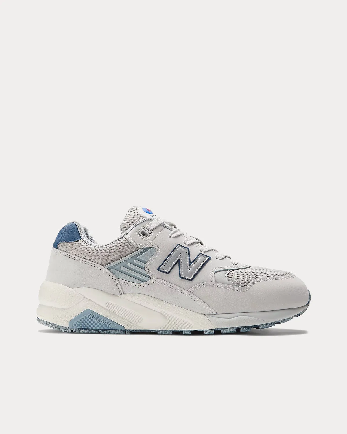 580 'Grey Day'  Raincloud / NB Navy / Silver Metallic Low Top Sneakers
