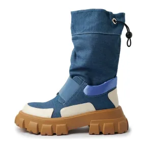 Aislinn Denim Platform Boots