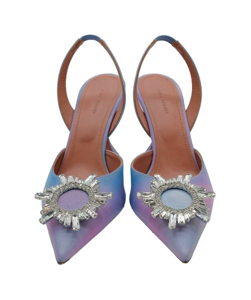 Amina Muaddi Begum Ombre Crystal slingback Pumps size 40.5 RJC2900