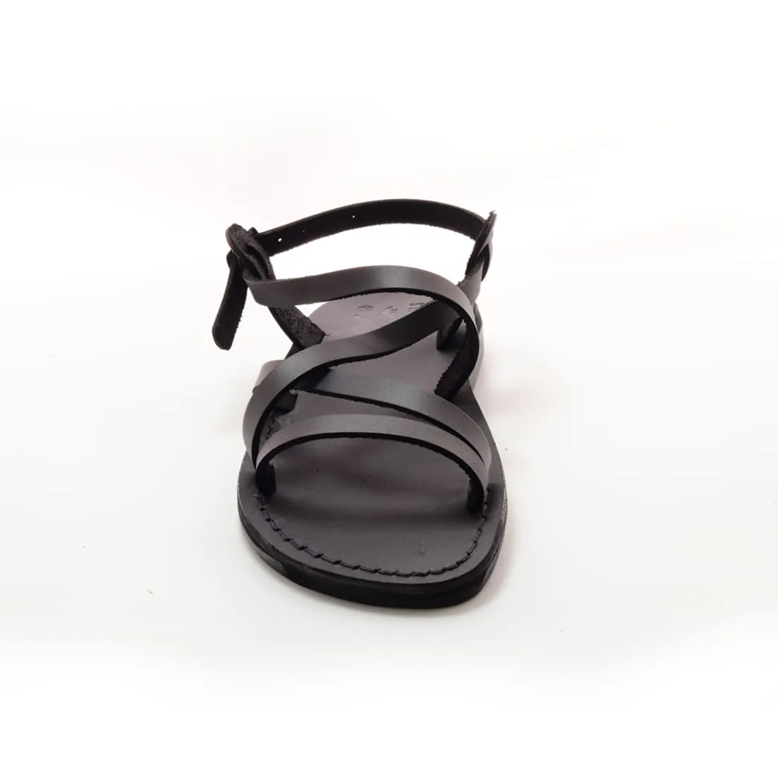 Ares - Leather sandal with ankle strap
