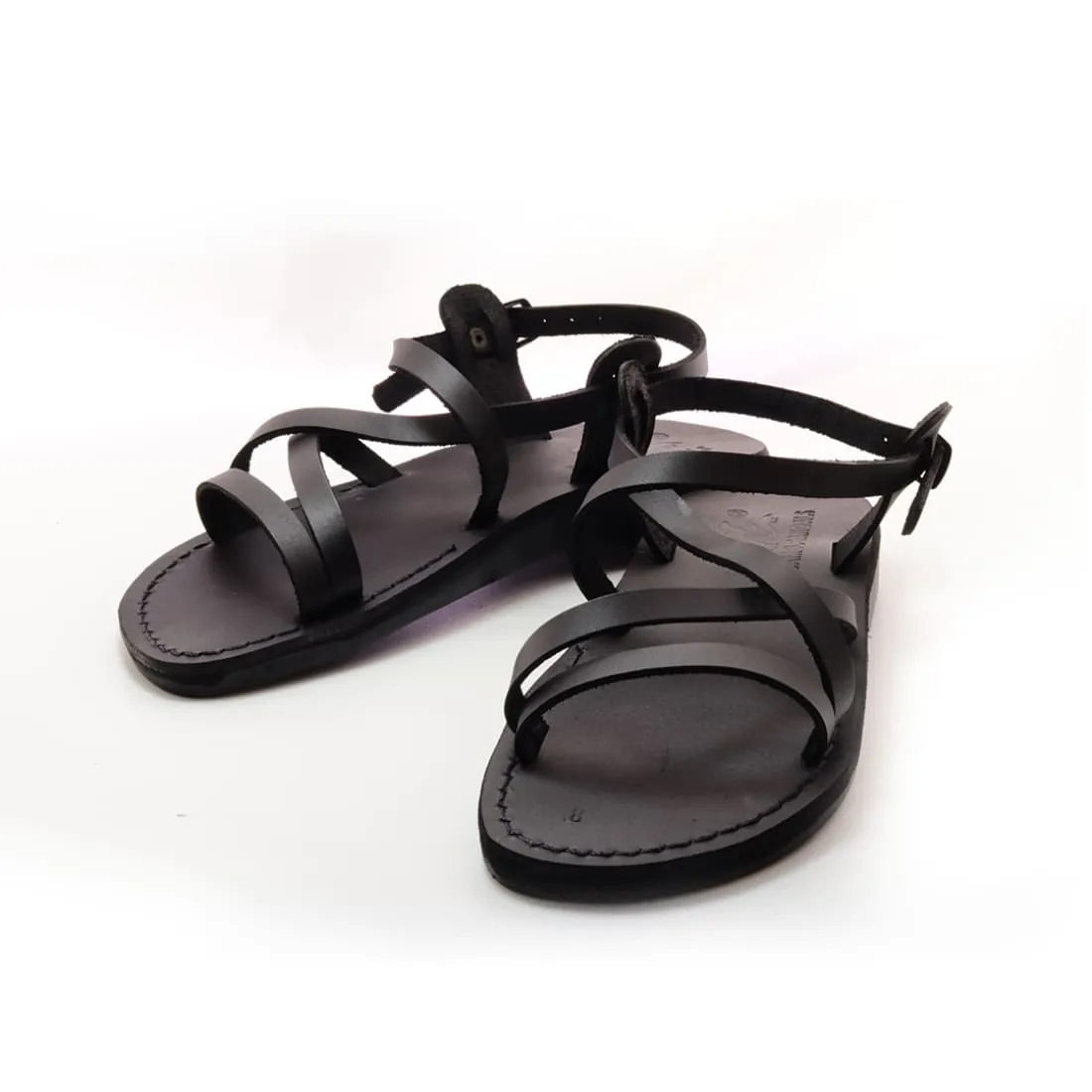 Ares - Leather sandal with ankle strap