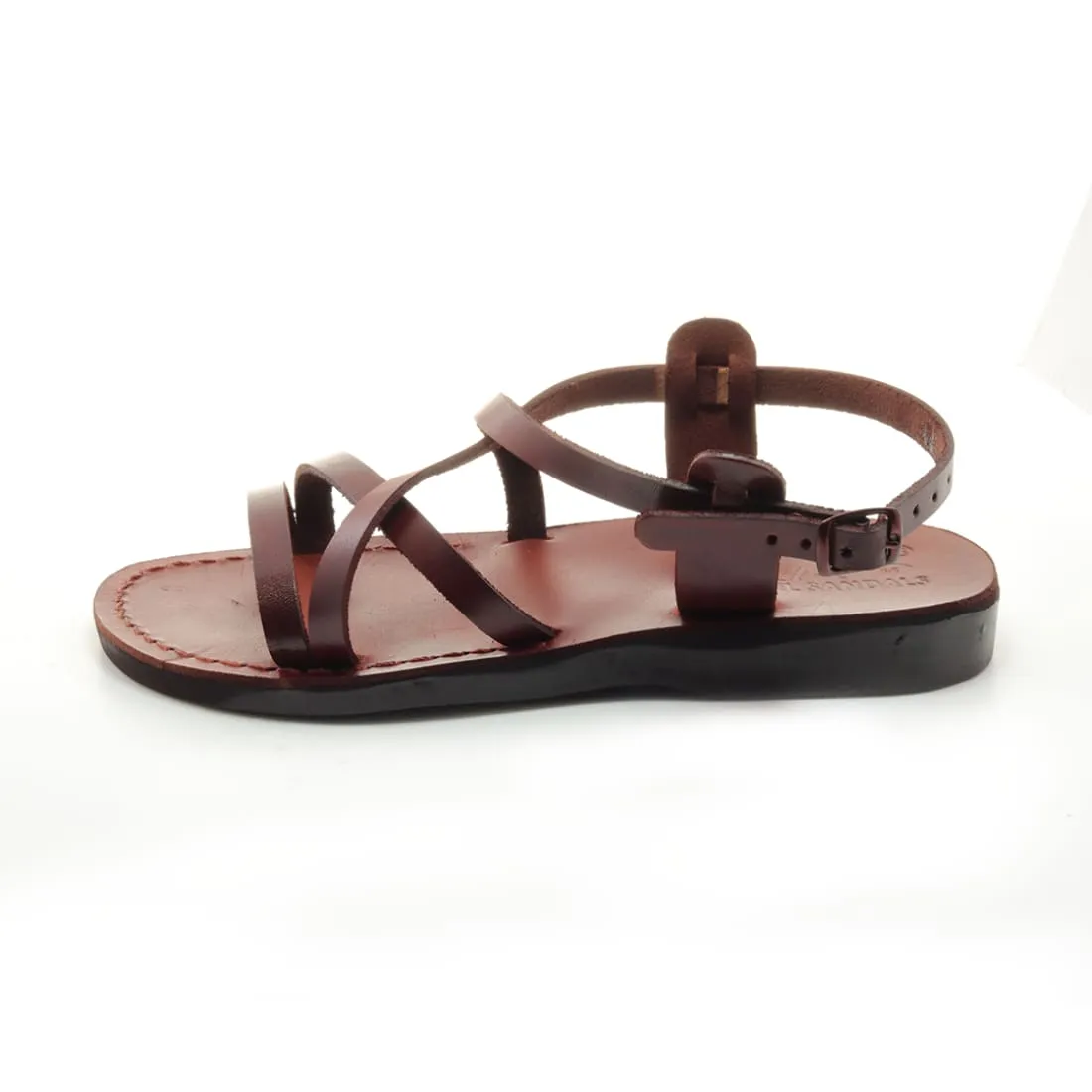 Ares - Leather sandal with ankle strap