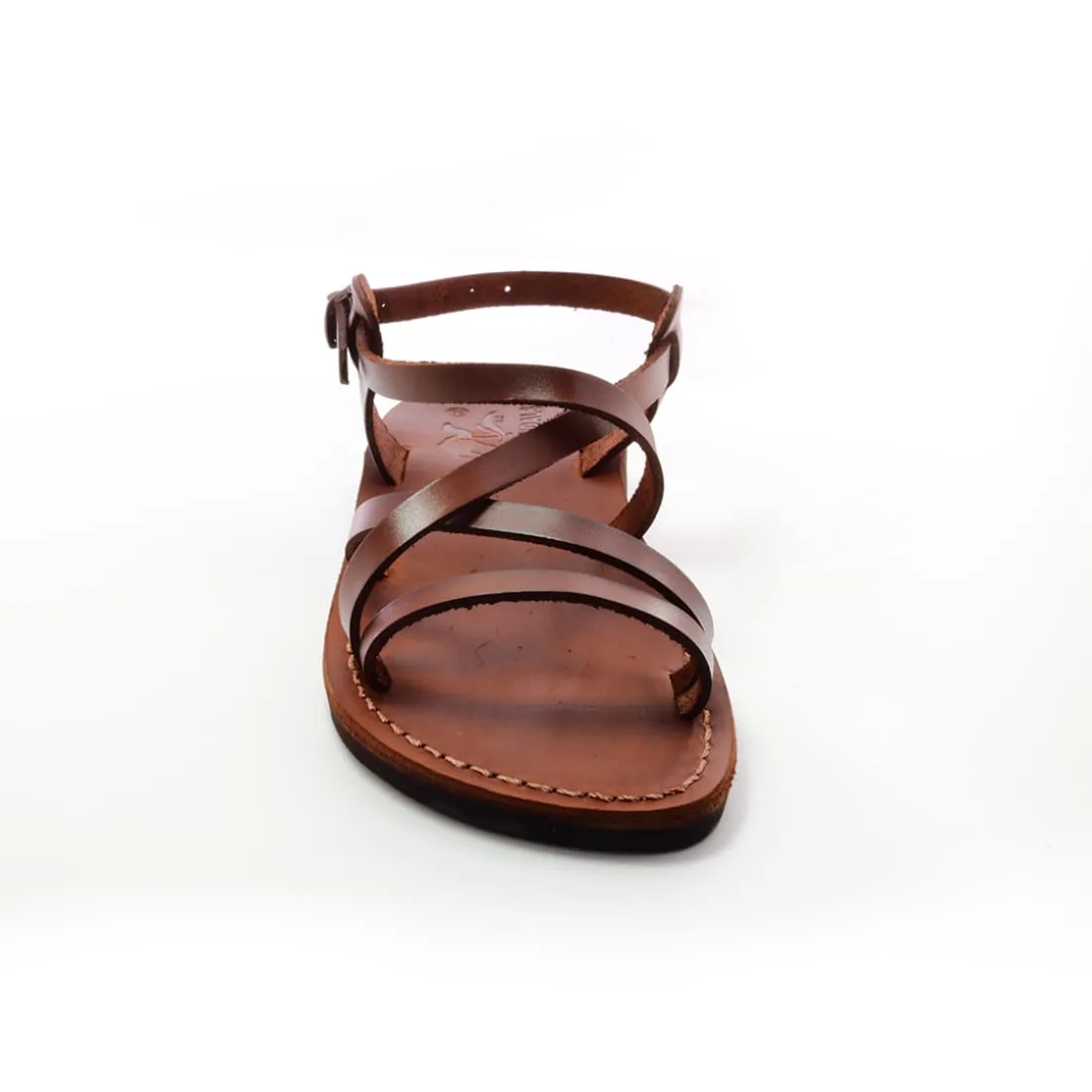 Ares - Leather sandal with ankle strap