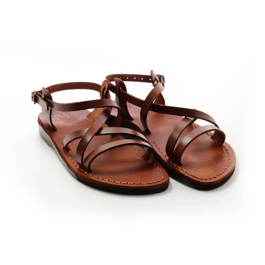 Ares - Leather sandal with ankle strap