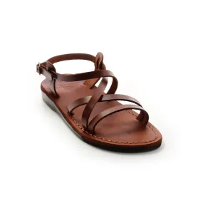 Ares - Leather sandal with ankle strap