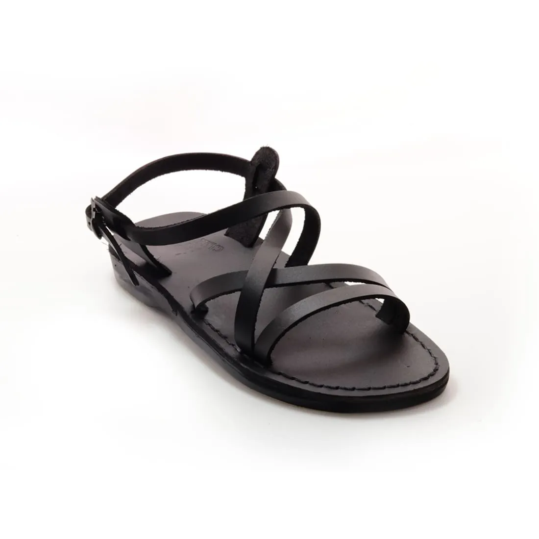 Ares - Leather sandal with ankle strap