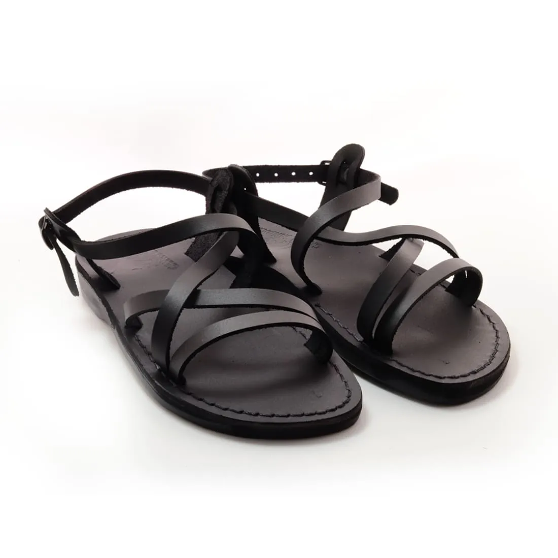 Ares - Leather sandal with ankle strap