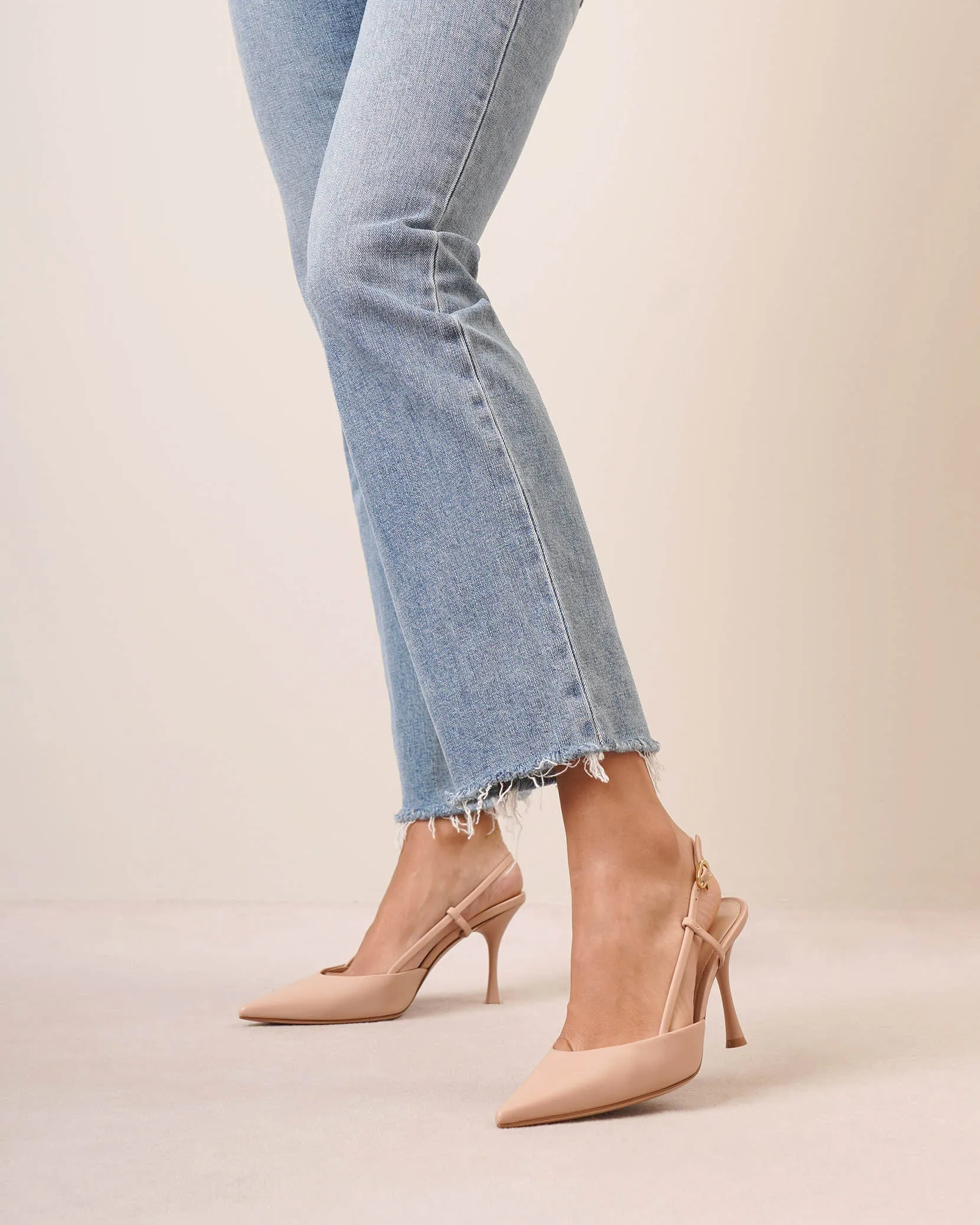 Ascent beige leather pumps