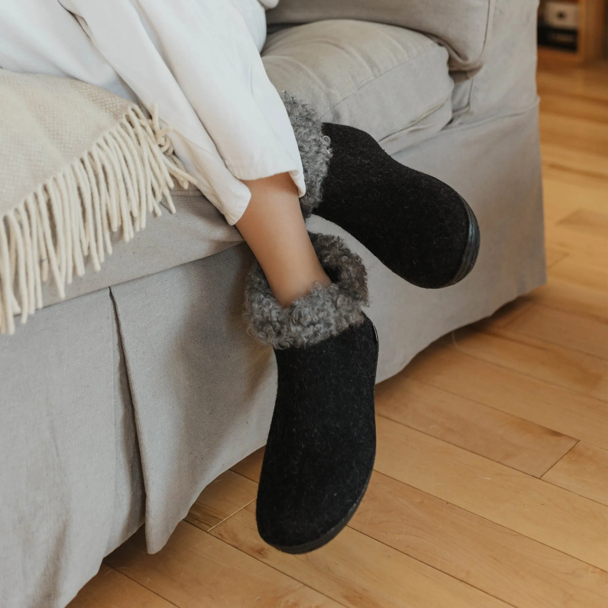 Boot with wool shaft - Limited edition - Charcoal
