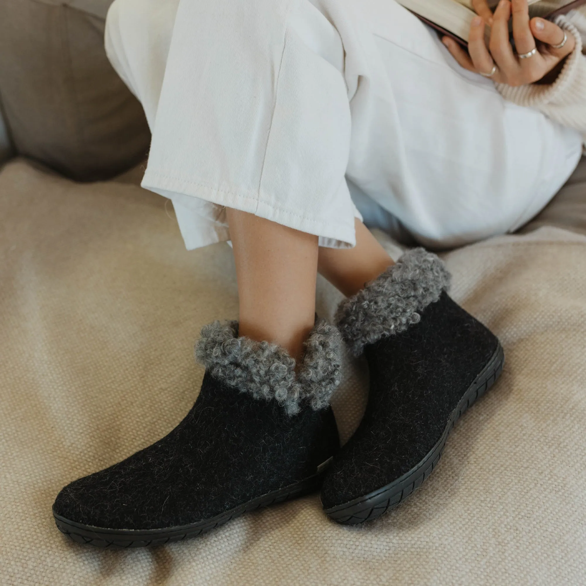 Boot with wool shaft - Limited edition - Charcoal