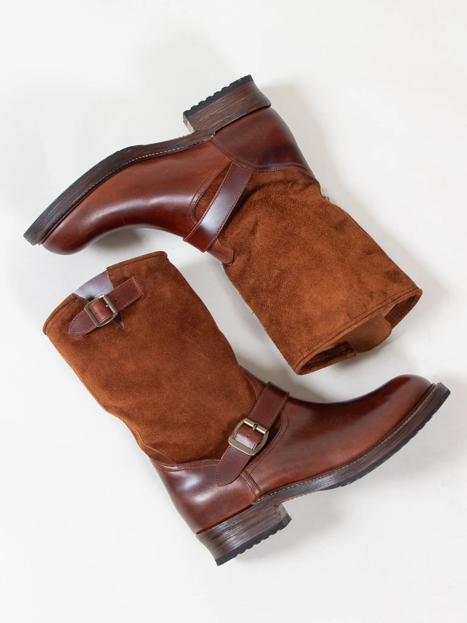 Bright Shoemakers, Engineer Boot, Chestnut Brown/ Hairy Rough Out