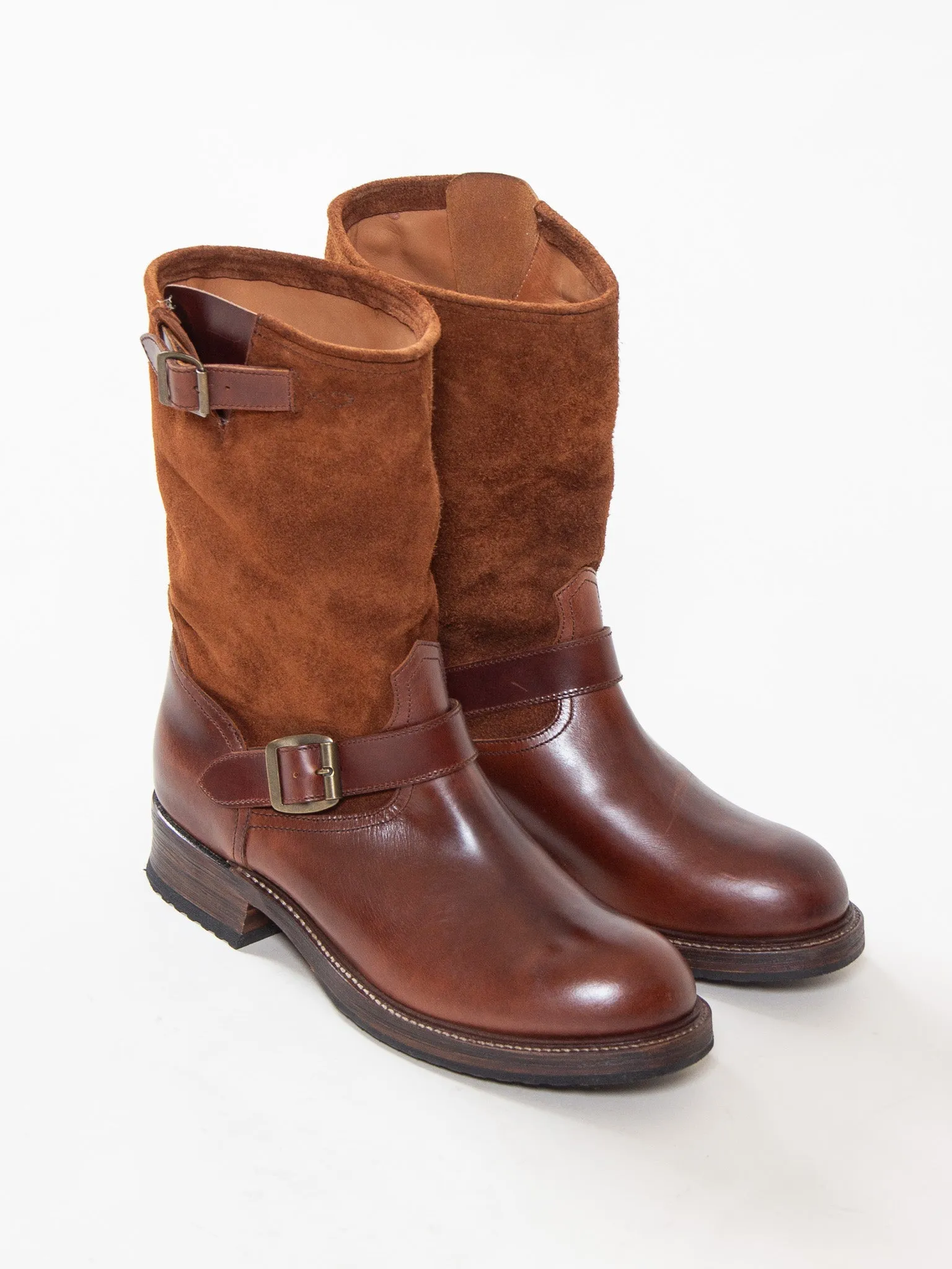 Bright Shoemakers, Engineer Boot, Chestnut Brown/ Hairy Rough Out
