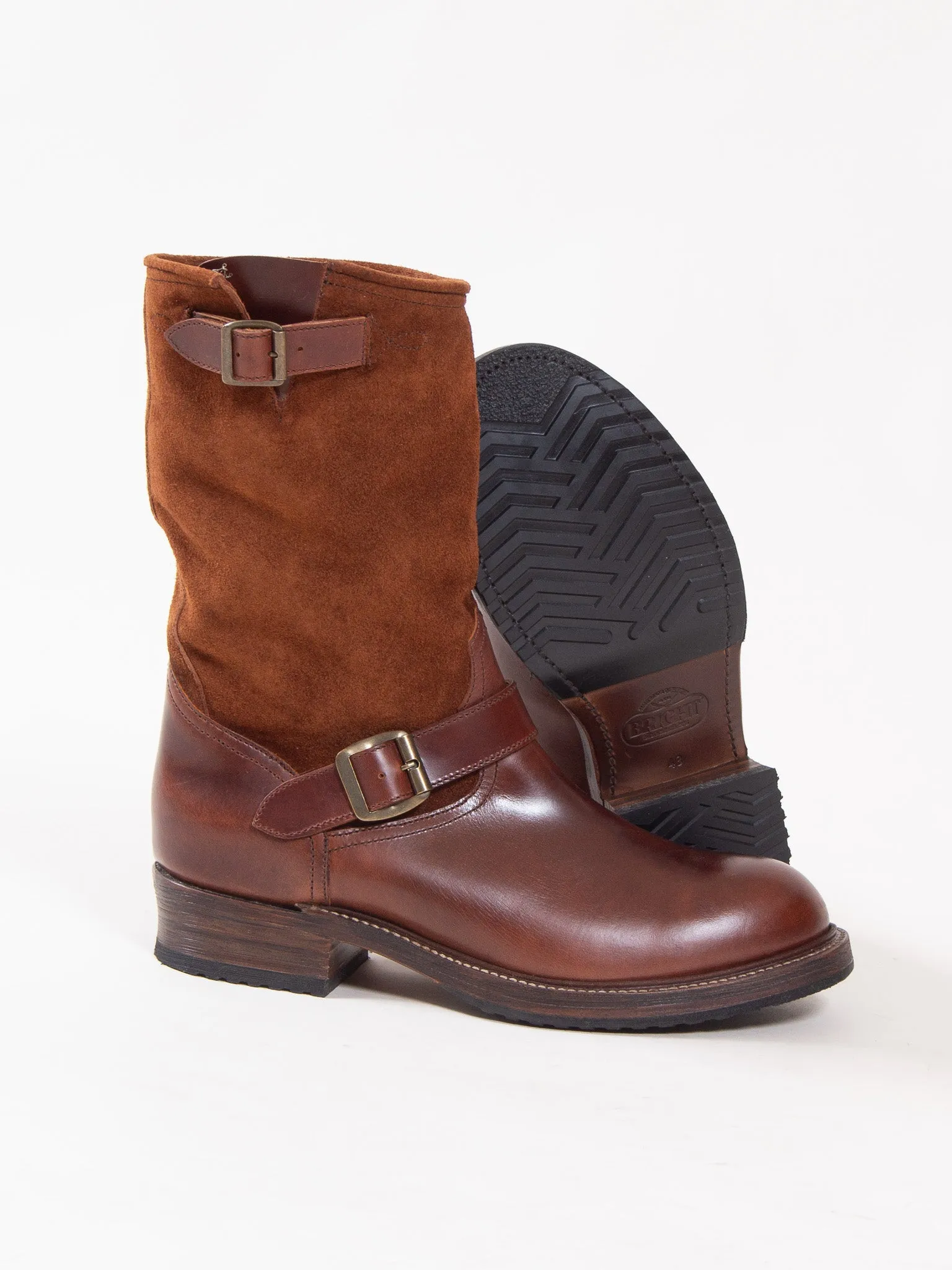 Bright Shoemakers, Engineer Boot, Chestnut Brown/ Hairy Rough Out