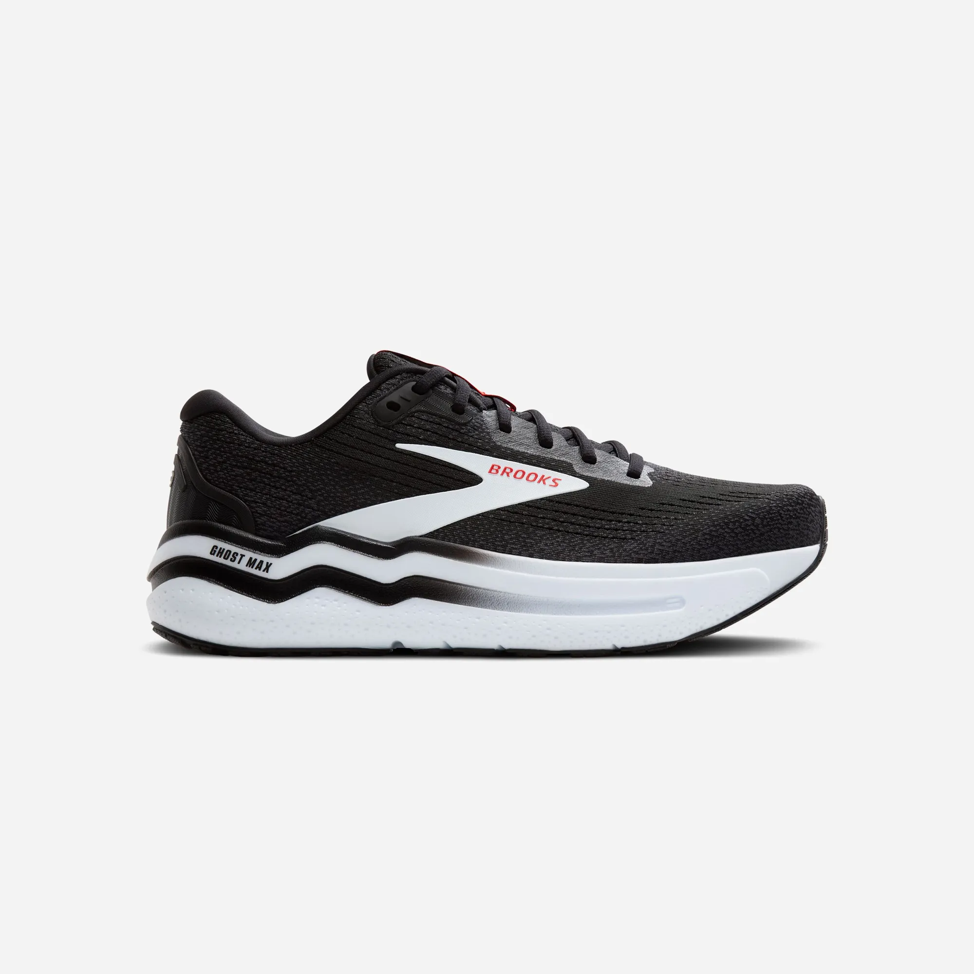 Brooks Ghost Max 2 Black White Fiery Red