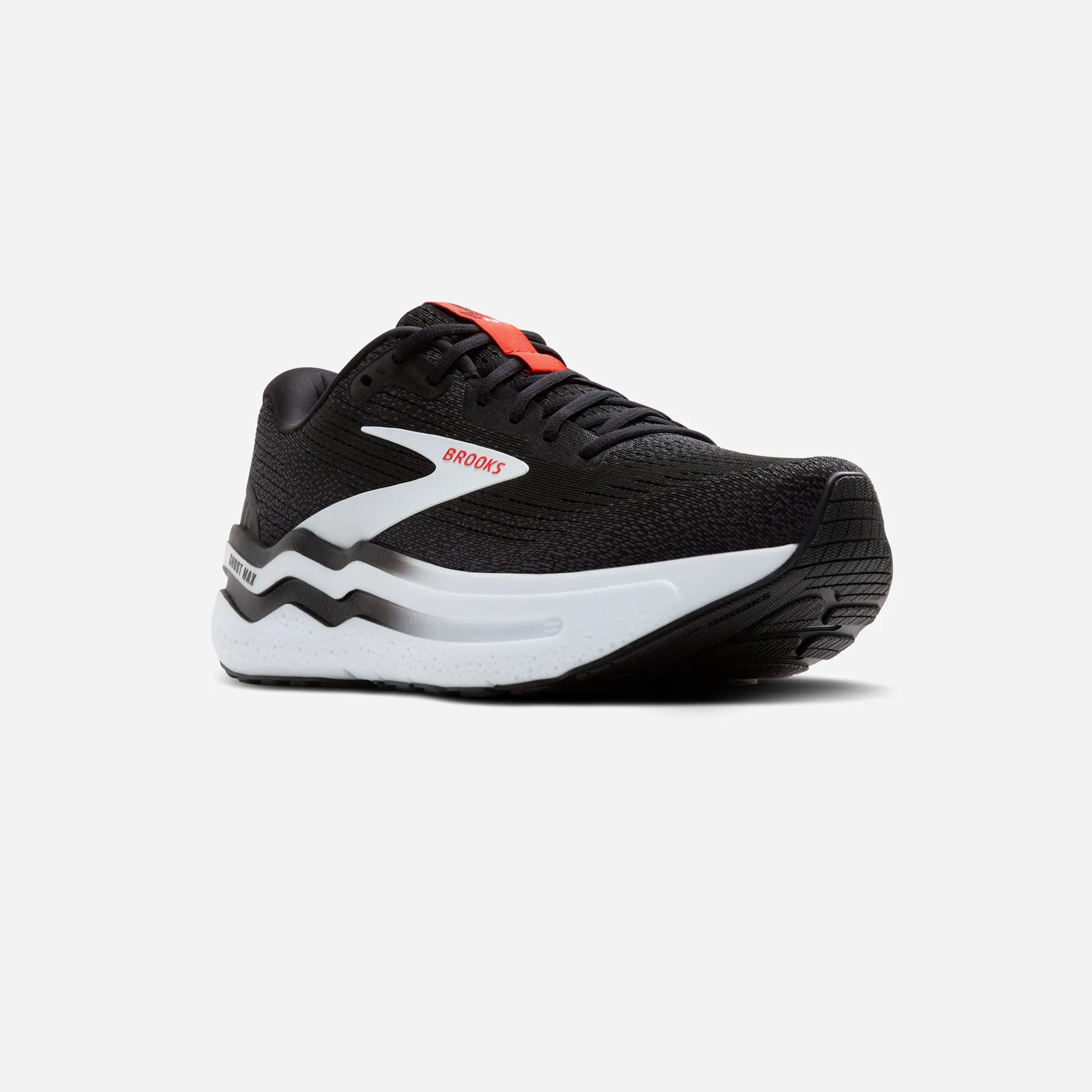 Brooks Ghost Max 2 Black White Fiery Red