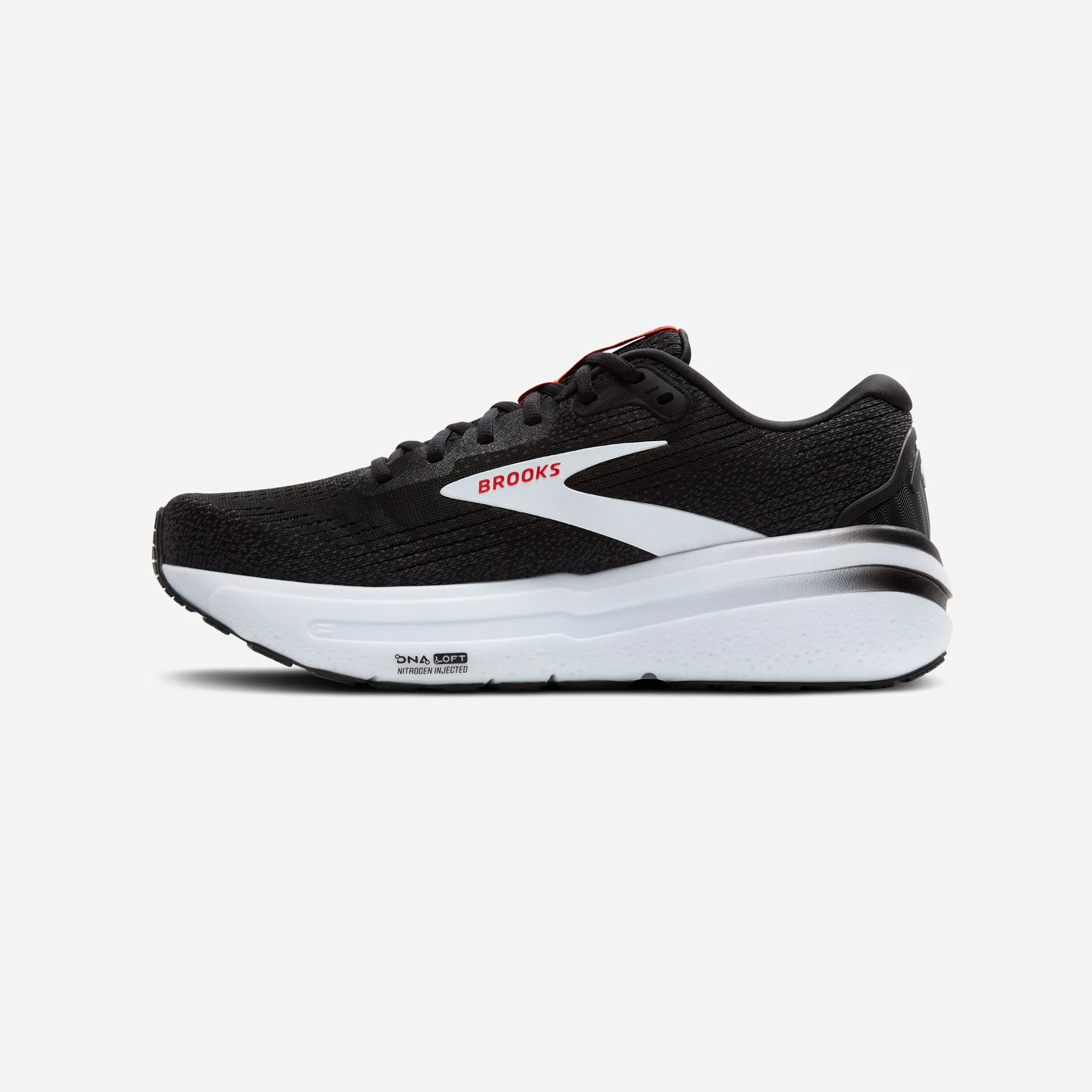 Brooks Ghost Max 2 Black White Fiery Red