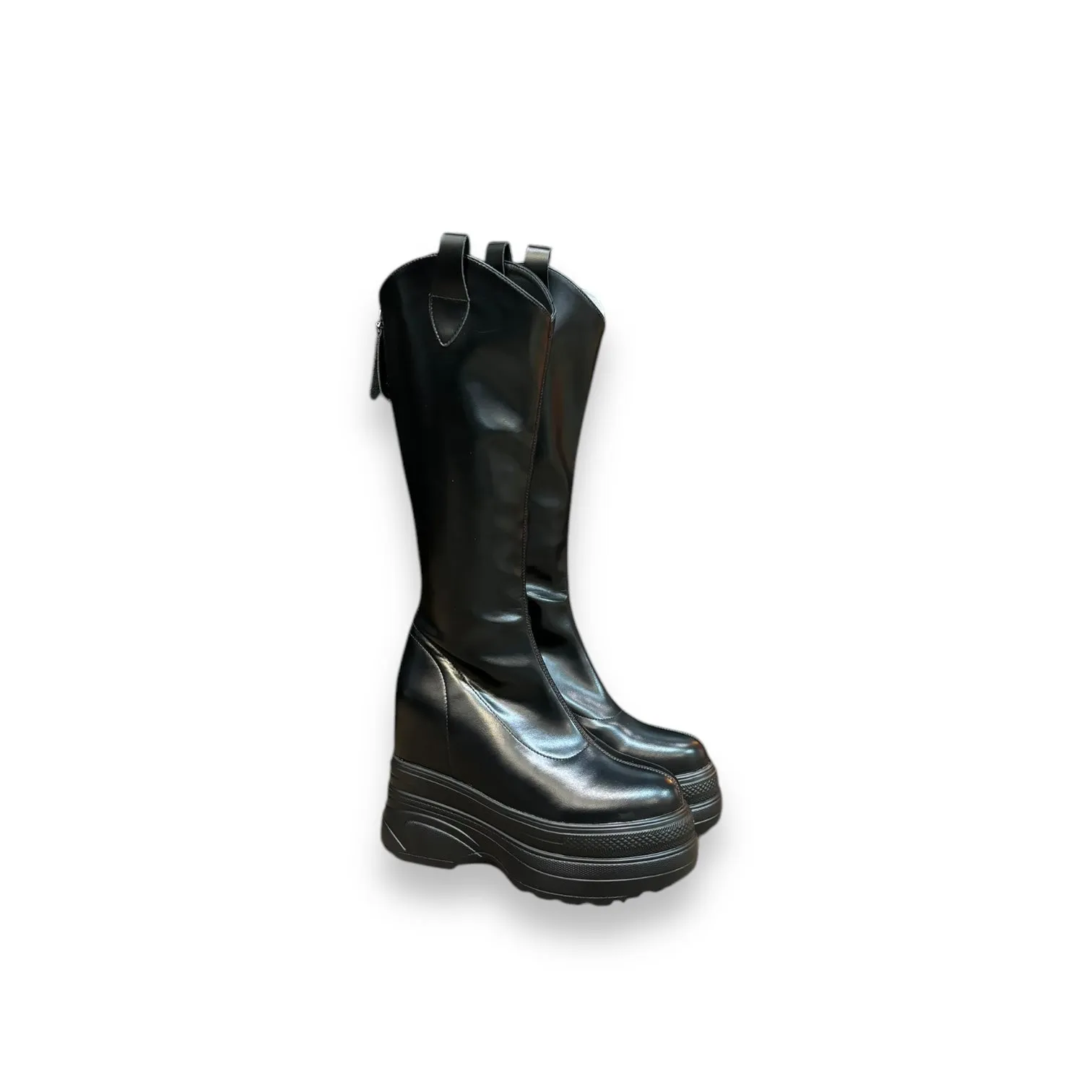 Calf Leather Hidden Heel Boots