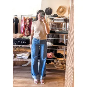 Camel Short Sleeve Sweater