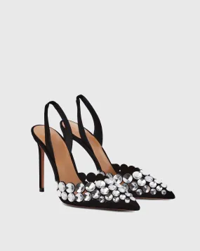 Carolina Rhinestone Slingback Pumps In Black