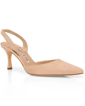 Carolyne Nude Suede Slingback Pump