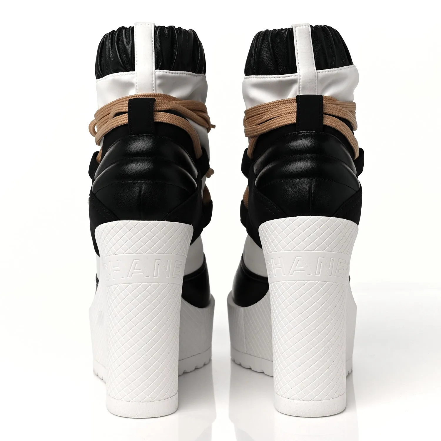 CHANEL RUNWAY WEDGE PLATFORM BOOTS