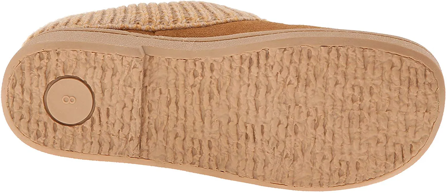Clarks Women's Knit Scuff Leather Slipper Mules Cinnamon Tan Suede (6, Cinnamon)