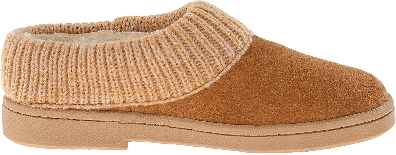 Clarks Women's Knit Scuff Leather Slipper Mules Cinnamon Tan Suede (6, Cinnamon)