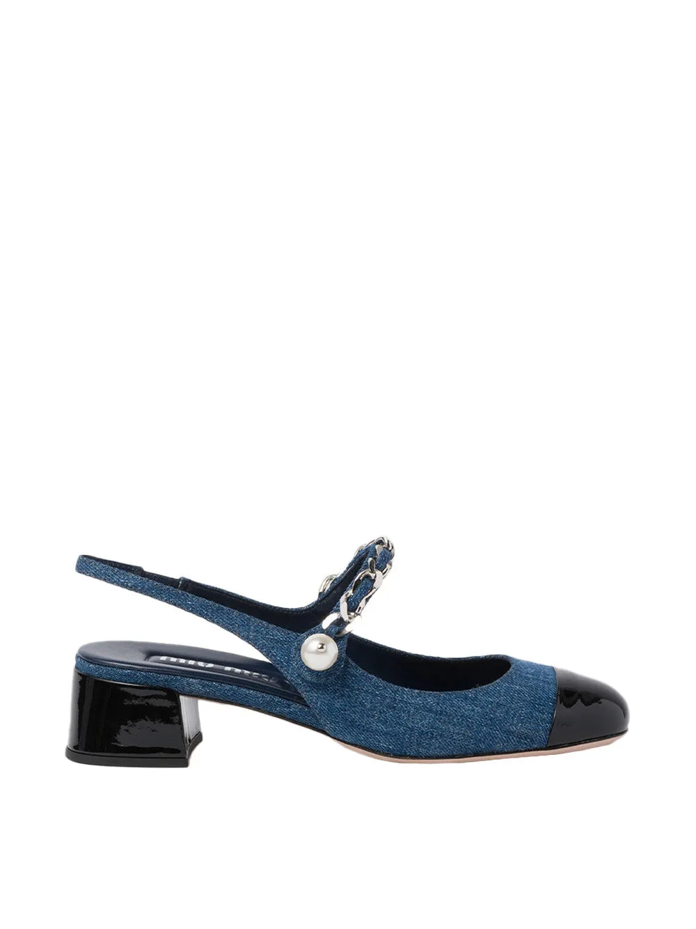Denim Slingback Pumps