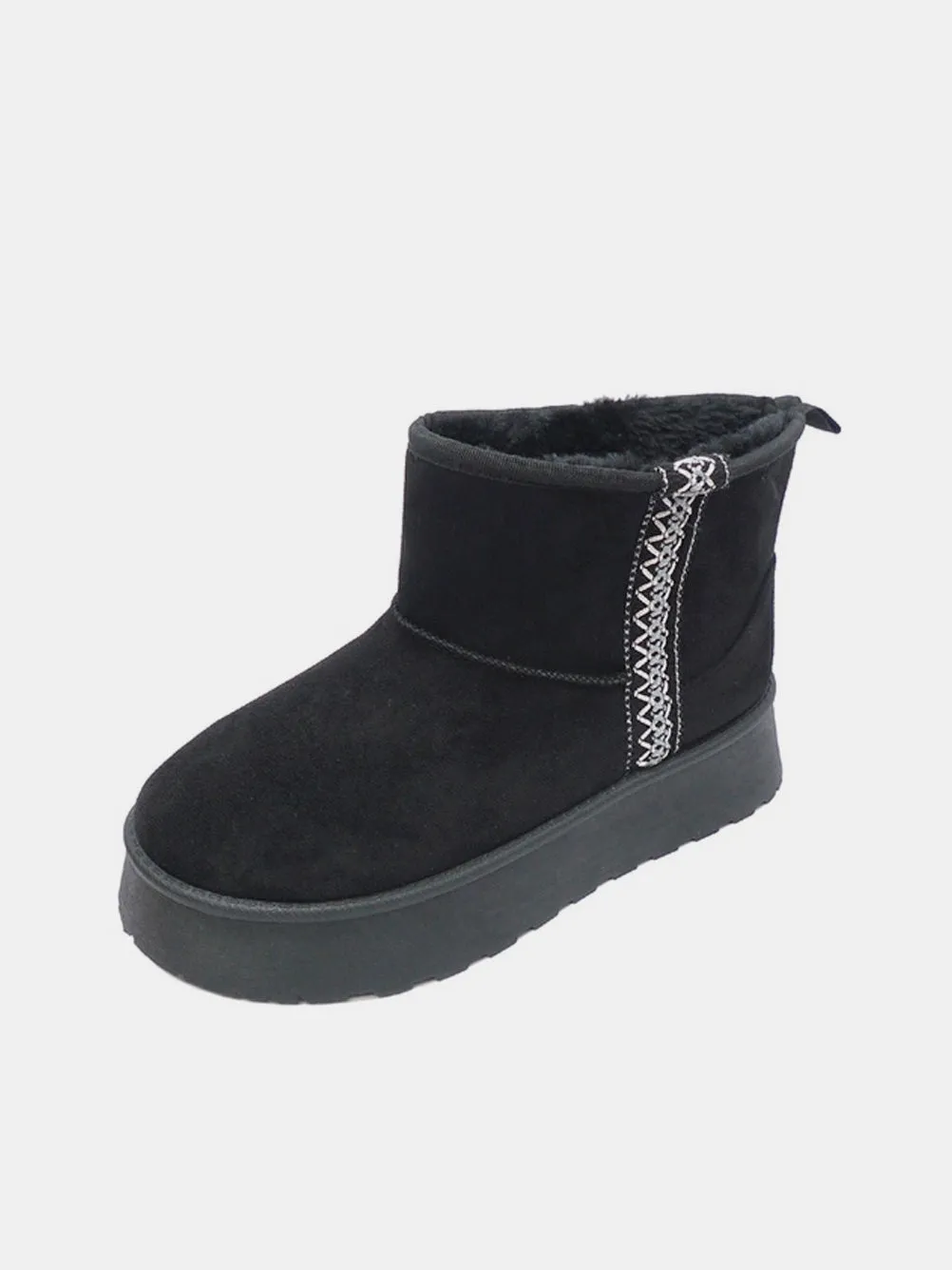 DIVA Round Toe Platform Boots - Black
