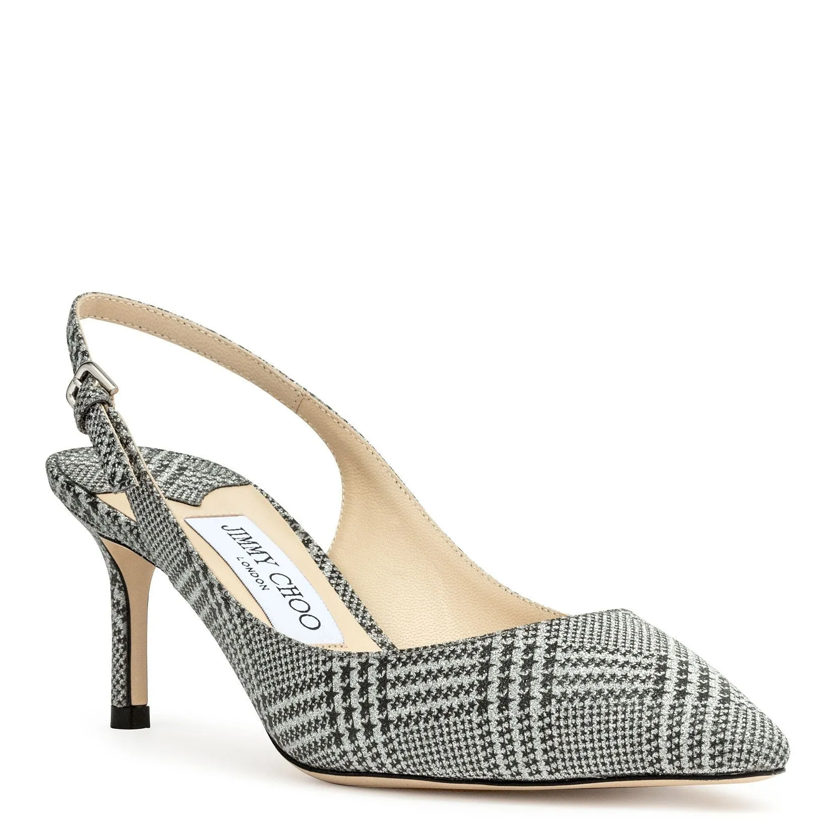 Erin silver glitter slingback pumps