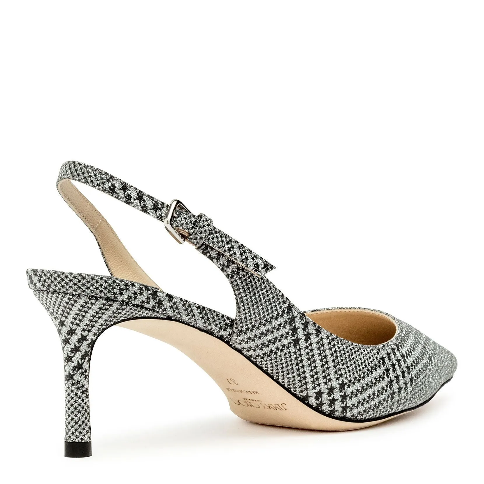 Erin silver glitter slingback pumps