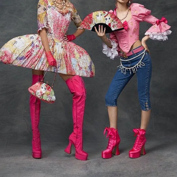 Fashion Bright Color Strap Platform High Heel Over Knee Boots