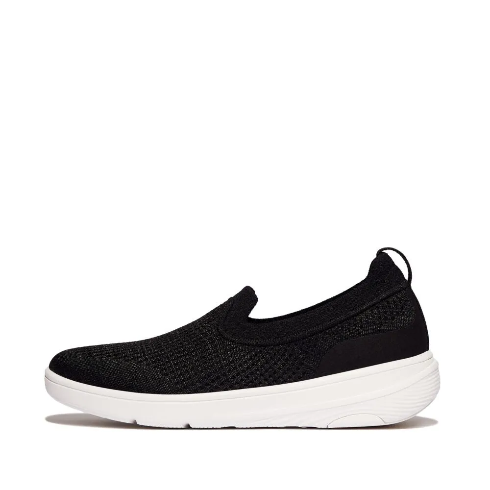 FitFlop Super-Q Knit Slip On Shoes - Black