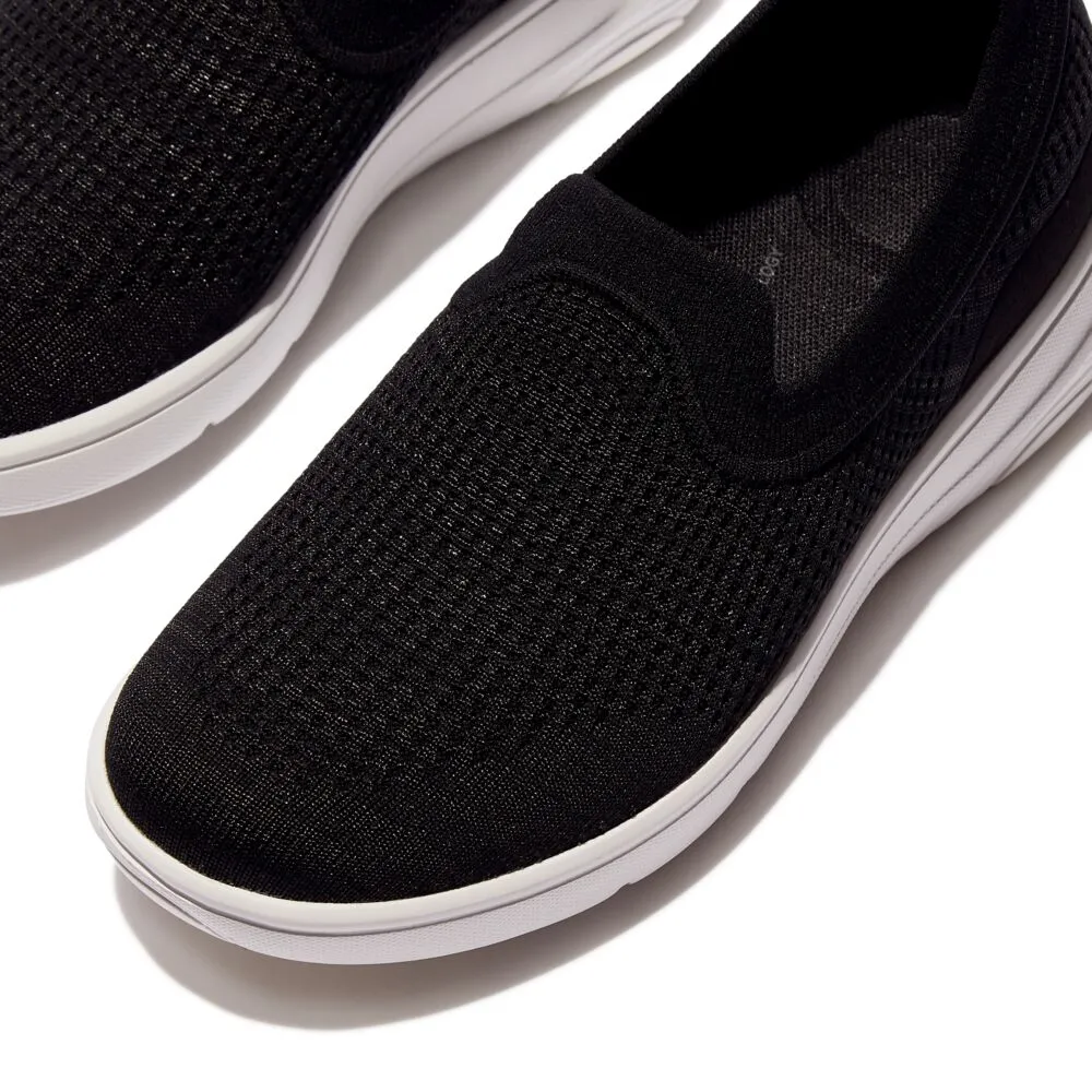FitFlop Super-Q Knit Slip On Shoes - Black