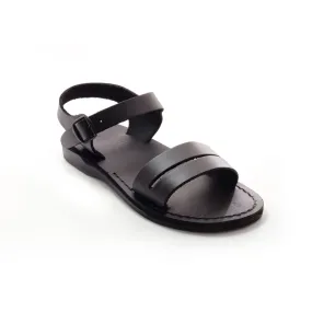 Genesis - Black women leather sandal with ankle strap