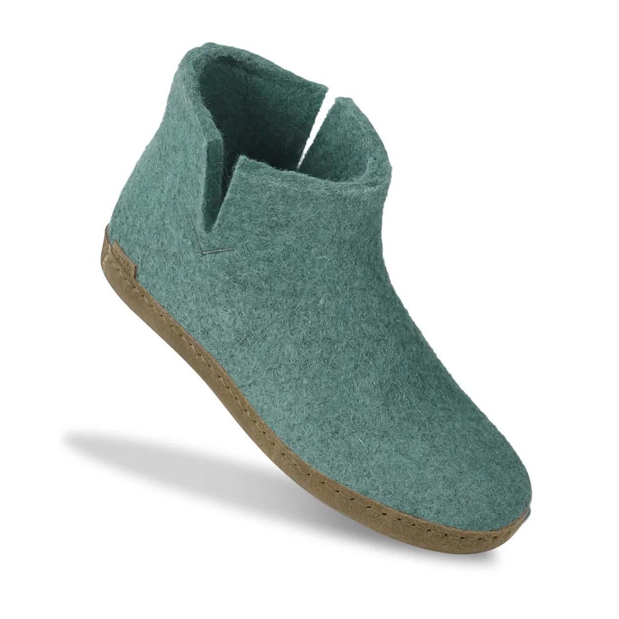 Glerups Felted NZ Wool Boot with Leather Sole - North Sea