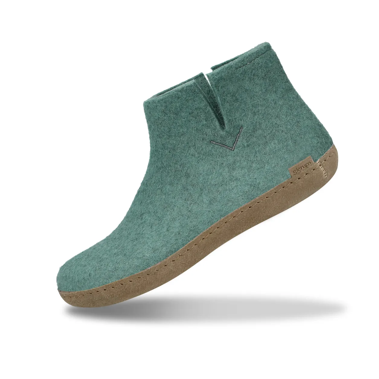 Glerups Felted NZ Wool Boot with Leather Sole - North Sea