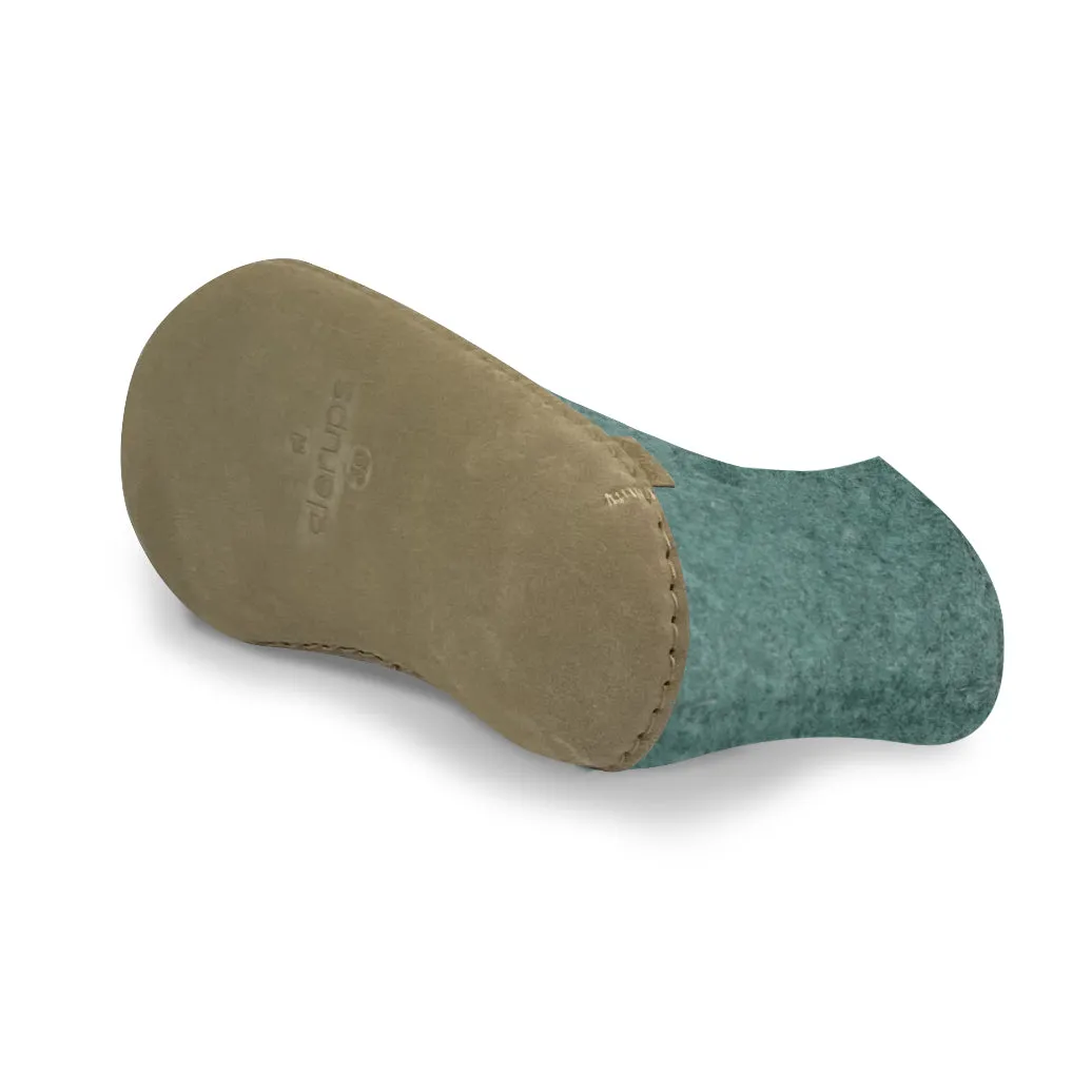 Glerups Felted NZ Wool Boot with Leather Sole - North Sea