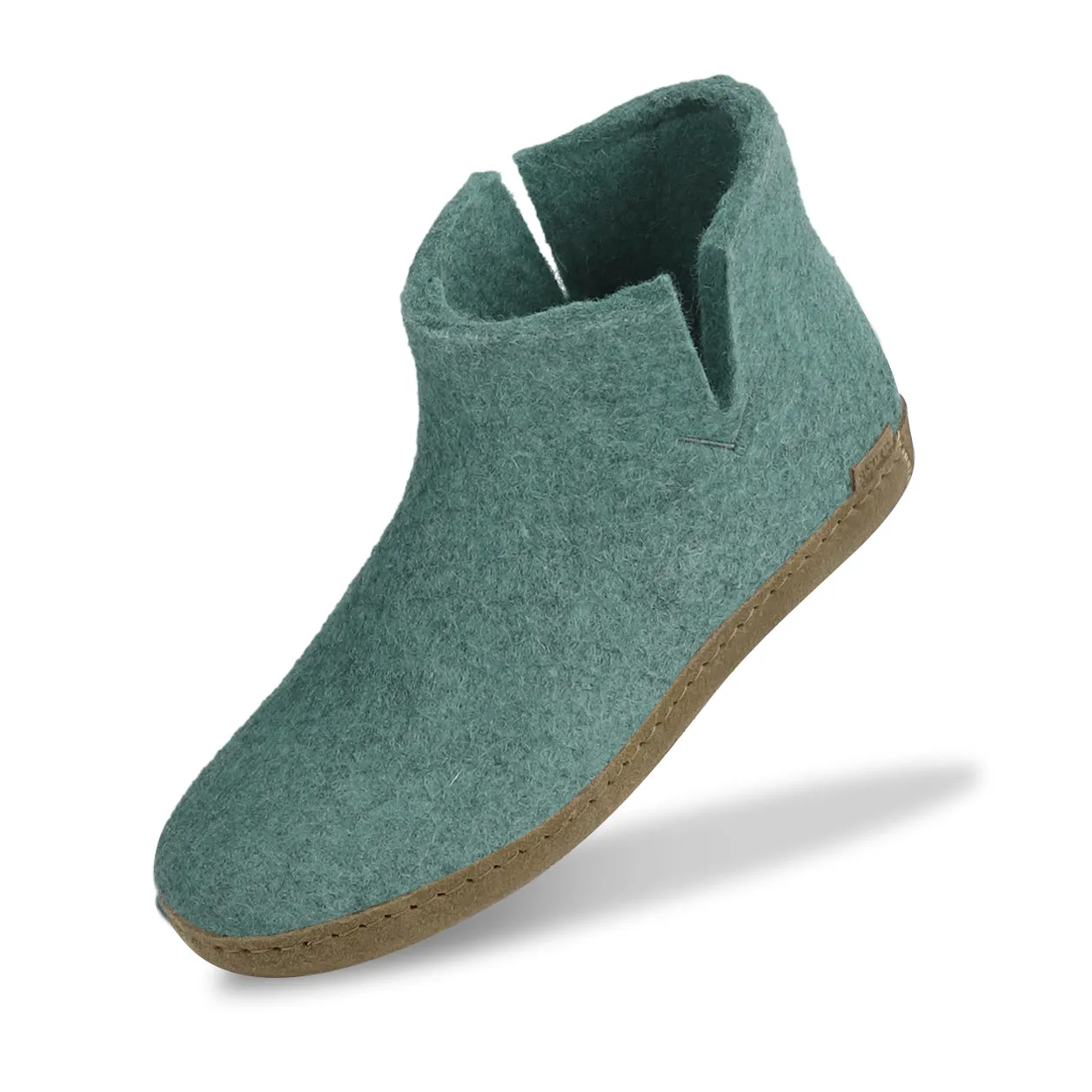 Glerups Felted NZ Wool Boot with Leather Sole - North Sea