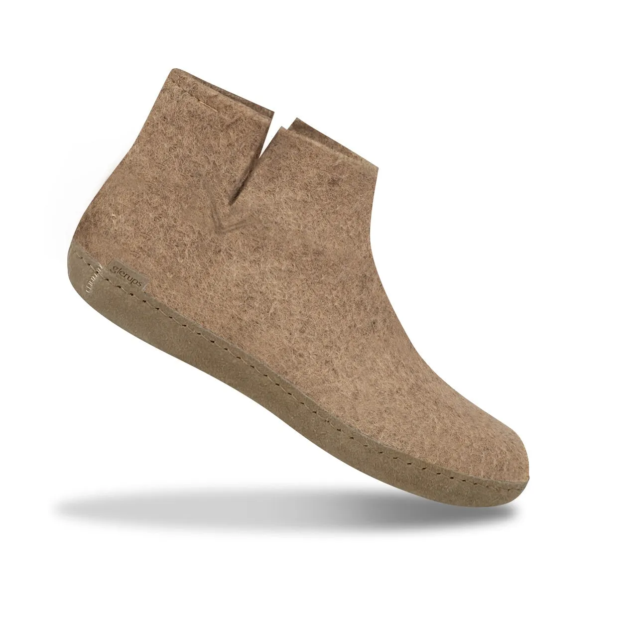 Glerups Felted NZ Wool Boot with Leather Sole - Sand