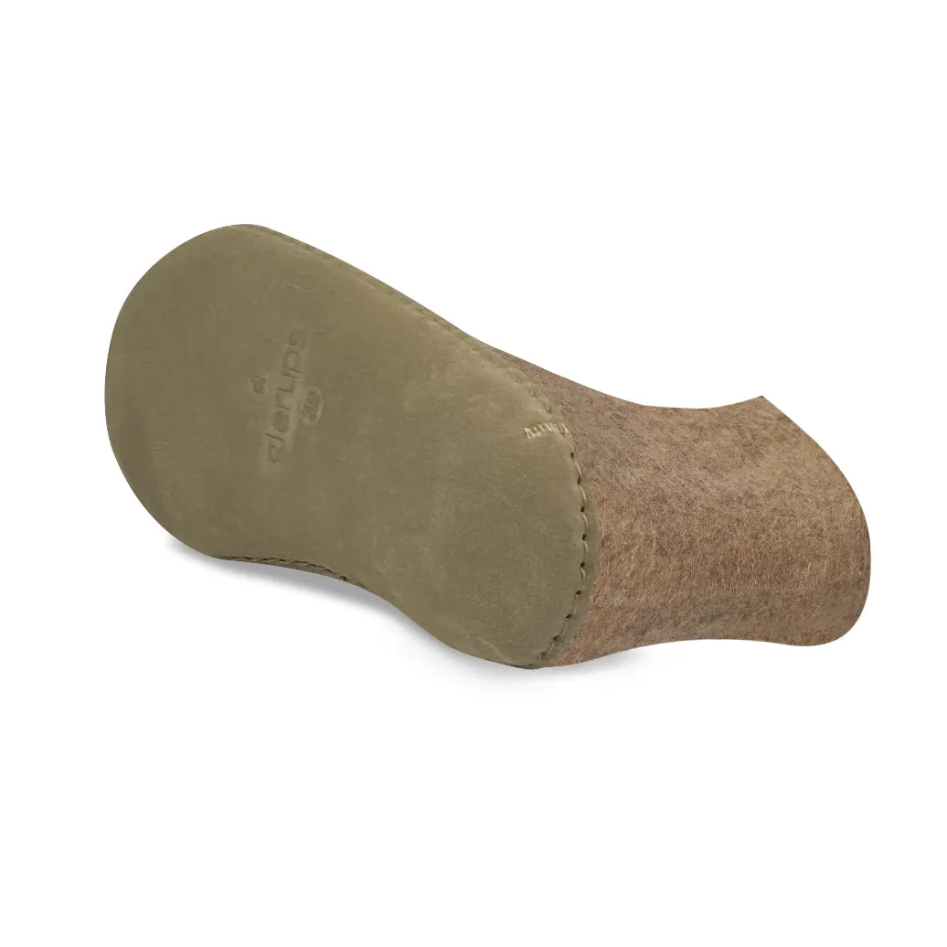 Glerups Felted NZ Wool Boot with Leather Sole - Sand