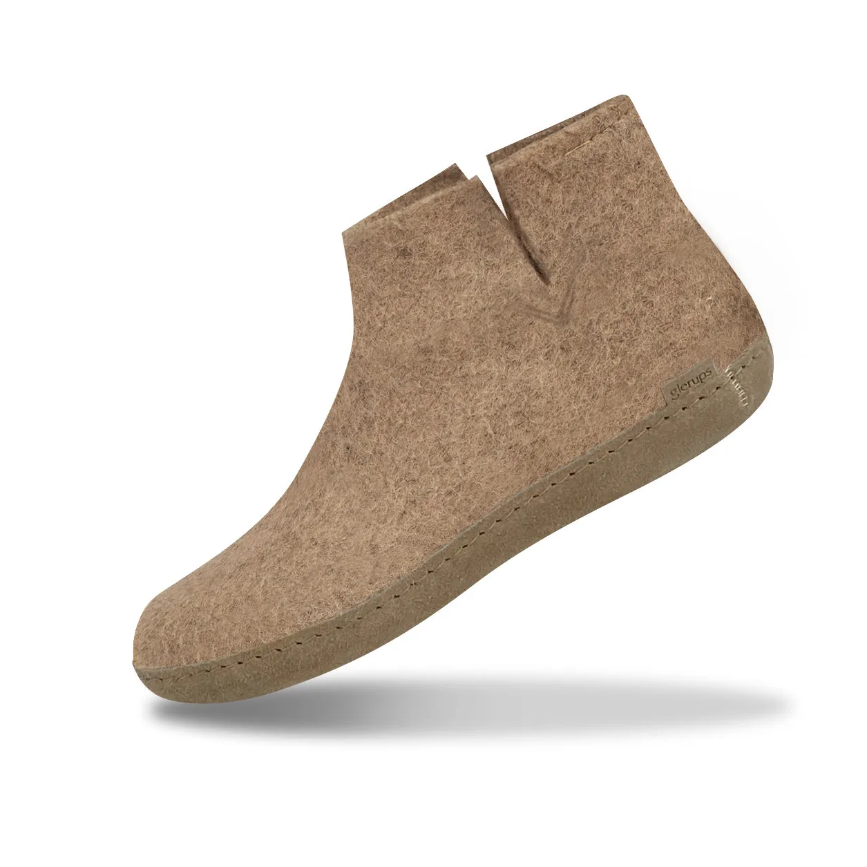 Glerups Felted NZ Wool Boot with Leather Sole - Sand