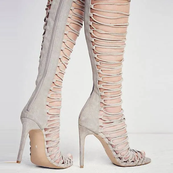 High Heel Boot Pointed Toe Sandals