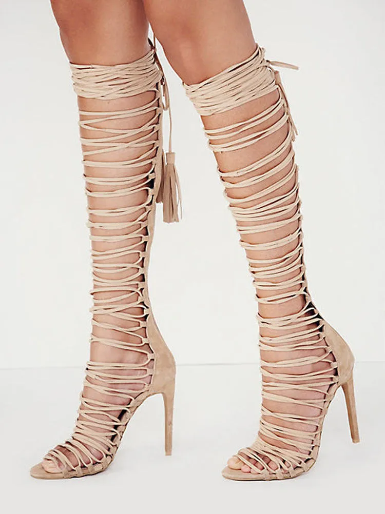 High Heel Boot Pointed Toe Sandals