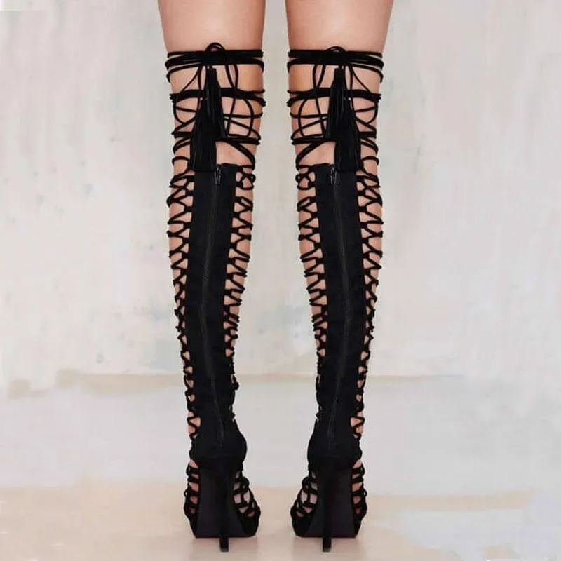 High Heel Boot Pointed Toe Sandals