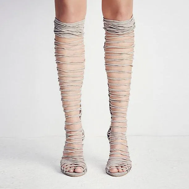 High Heel Boot Pointed Toe Sandals