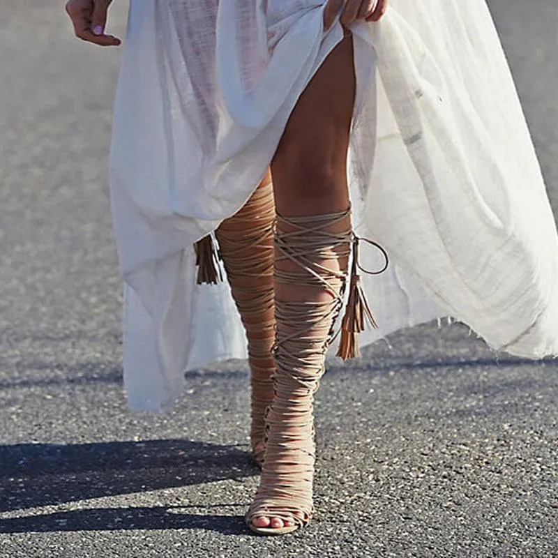 High Heel Boot Pointed Toe Sandals